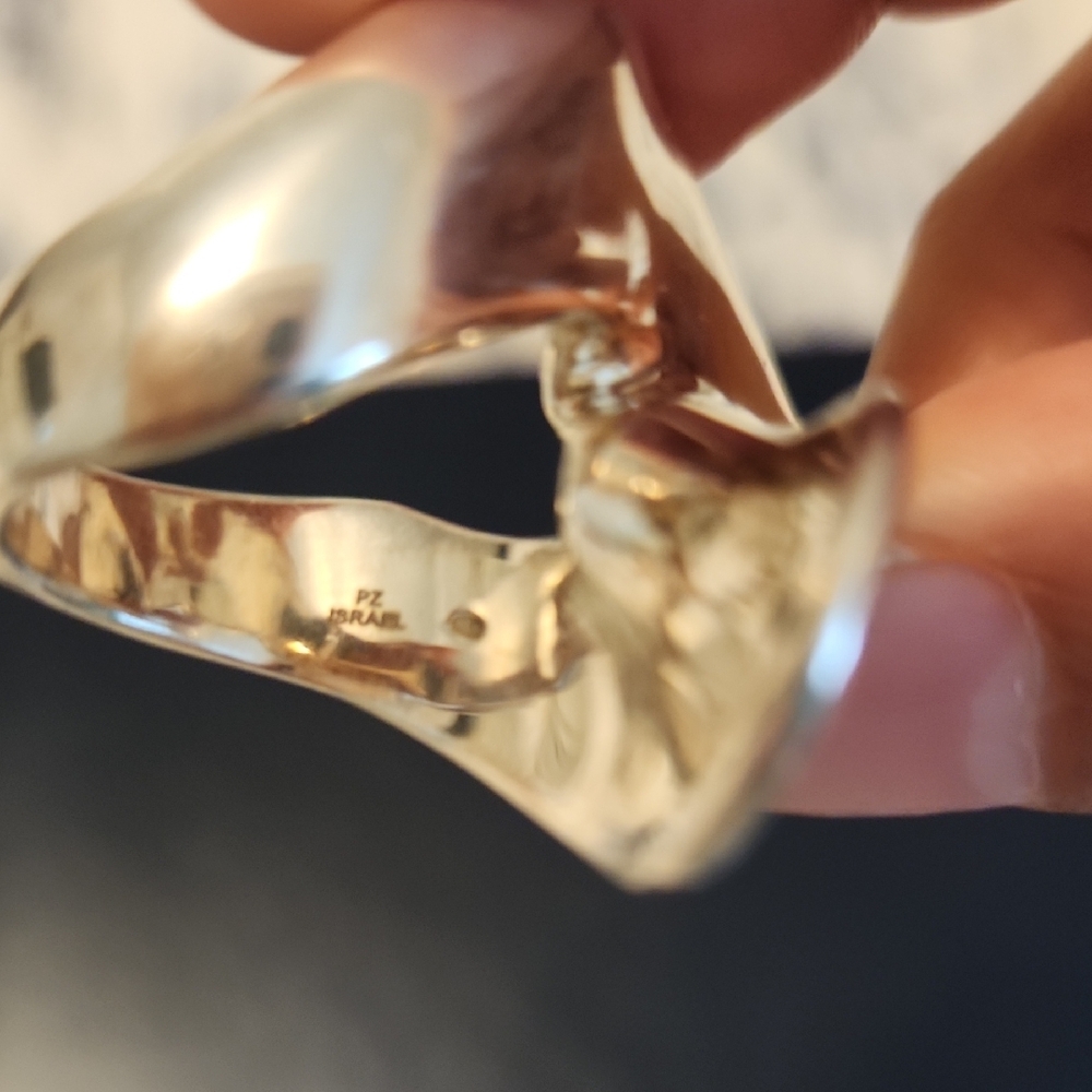 Sculptural Silver Statement Ring - image 4